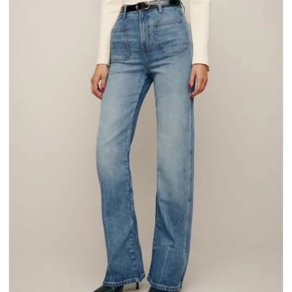 Alyssa High Rise Wide Leg Long Jeans - Sz 25